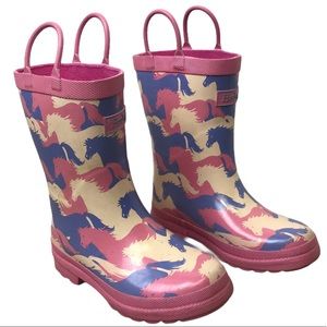 Hatley Girls Horses Pink Pullon Rainboots Wellies